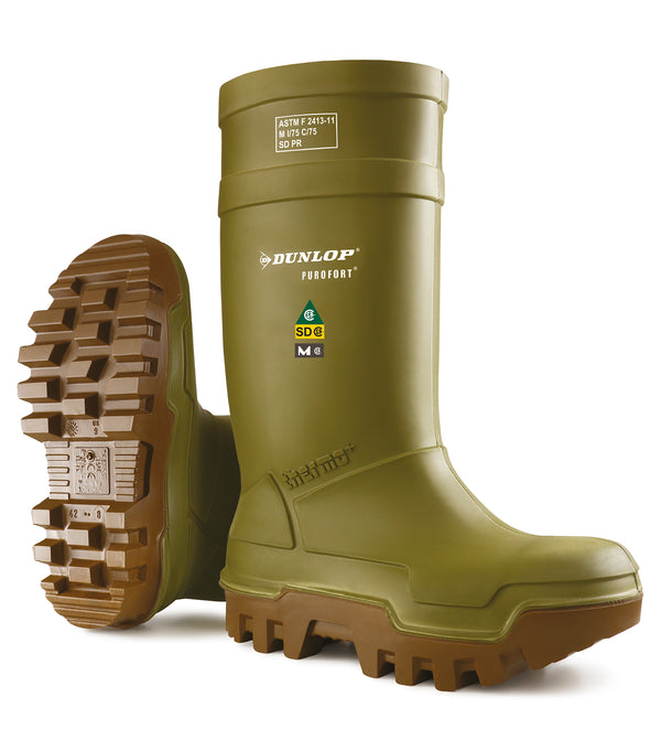 Purofort Thermo+ Full Safety, Green | 15'' Insulated PU Work Boots